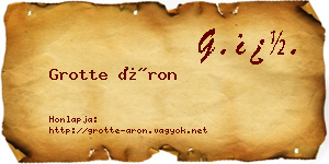 Grotte Áron névjegykártya